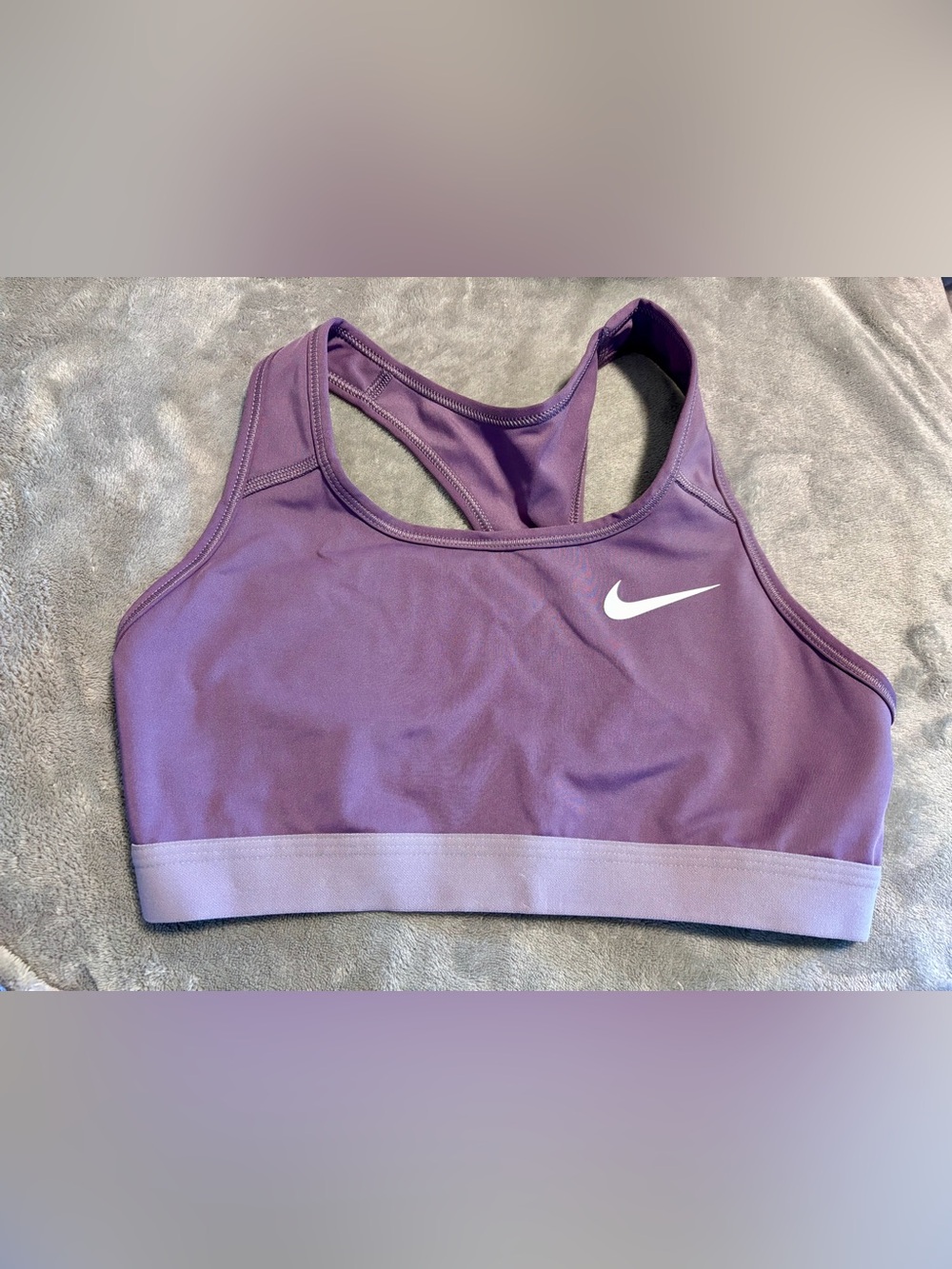 Nike Purple Racerback Sports Bra with White Swoosh